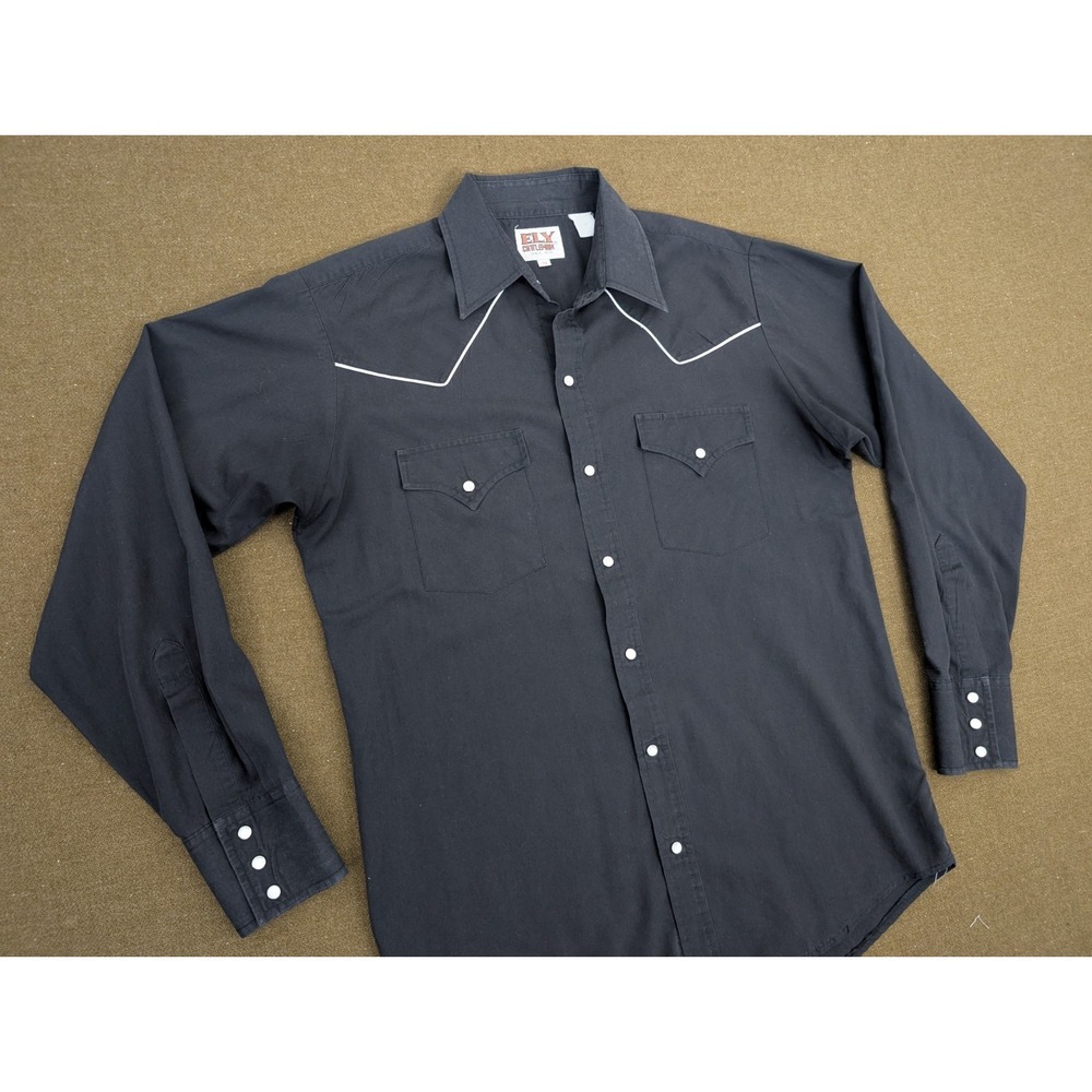 Ely Cattleman Pearl Snap Shirt Men's Large Westerncore Cowboycore Ranch PBR Farm